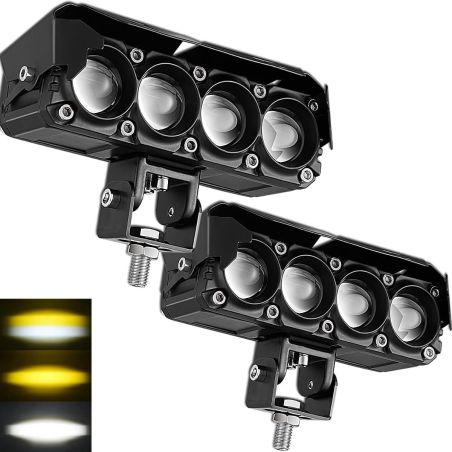 Дополнительные светодиодные фары желтый + белый 40W SL-7089 фото