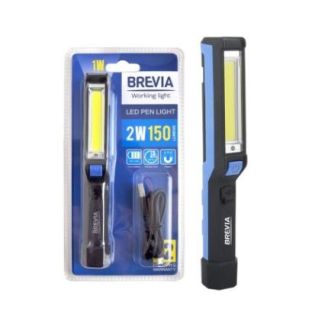 Фонарь LED инспекционный Brevia Pen Light 2W COB+1W LED 150lm 900mAh+microUSB фото
