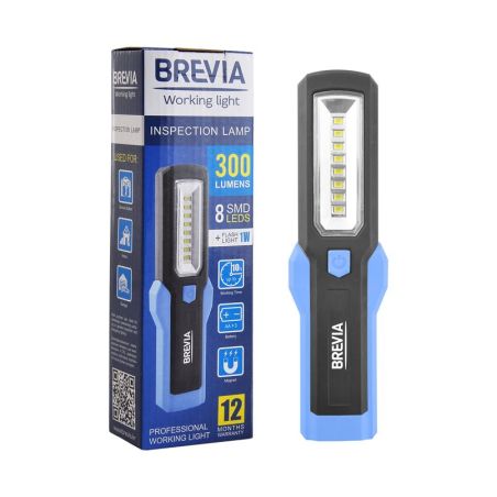 Фонарь LED инспекционный Brevia 8SMD+1W LED 300lm, 3xAA фото