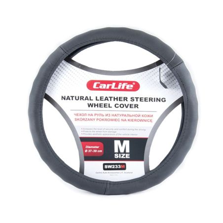 Чохол на кермо шкіряний CarLife S 36-38Ø фото