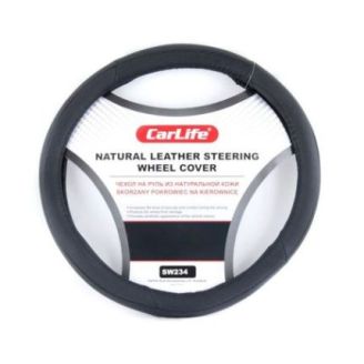 Чохол на кермо шкіряний CarLife L 39-41Ø фото