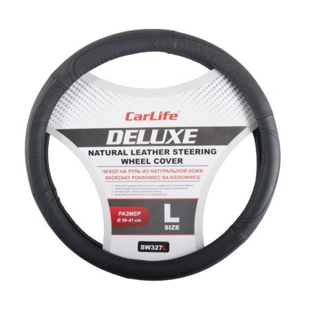 Чохол на кермо шкіряний CarLife Delux L 39-41Ø фото