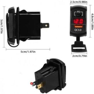 Швидка зарядка USB / Type-C з вольтметром фото