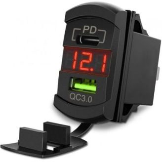 Швидка зарядка USB / Type-C з вольтметром фото 2