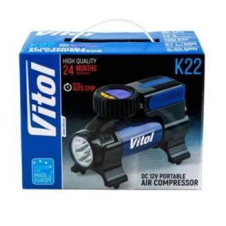 Компрессор "ViTOL" K-22 100psi/14Amp/37л/Фонарь/Автостоп/прикуриватель фото 2
