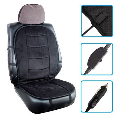 Накидка на сидение ZL018 BK (102x46см) с подогревом фото