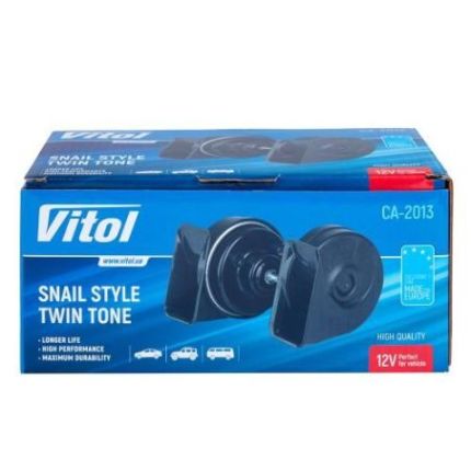 Сигнал электромагнитный Улитка CA-2013 VITOL 12V D 80mm черный фото