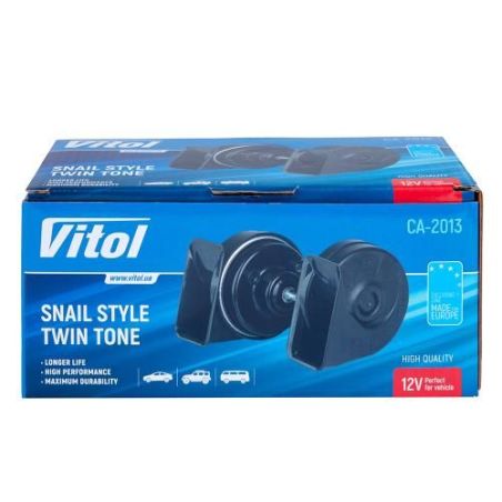 Сигнал электромагнитный Улитка CA-2013 VITOL 12V D 80mm черный фото