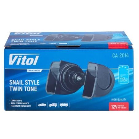 Сигнал электромагнитный Улитка CA-2014 VITOL 12V D 88mm черный фото