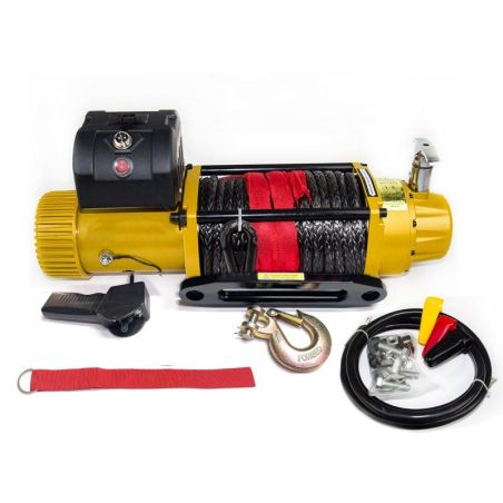 Лебедка электрическая 12 вольт GoldenPower EWB78 GOLD 12000 LBS (синтетический трос) фото