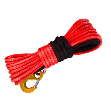 Кевларовый (синтетический) трос с крюком для лебедки 8 мм 15 метров фото