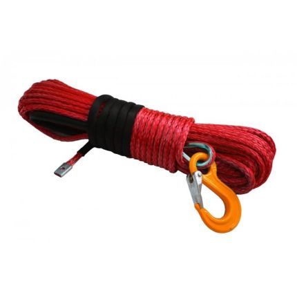 Кевларовый (синтетический) трос с крюком для лебедки 8 мм 15 метров фото
