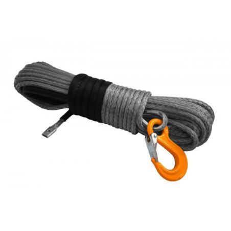 Кевларовый (синтетический) трос с крюком для лебедки 8 мм 15 метров фото