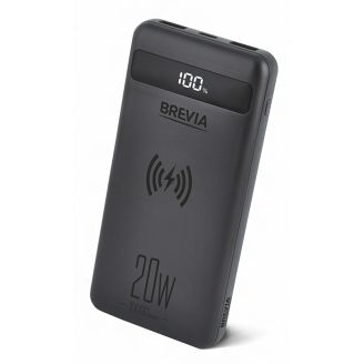 Универсальная мобильная батарея Brevia 10000mAh 20W Wireless Qi10W Li-Pol, LCD фото