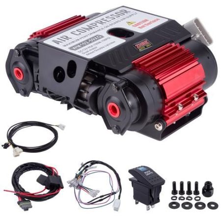 Компрессор автомобильный (двухпоршневой, для внедорожника) для блокировки и подкачки шин 12В стационарный 115 л/мин фото