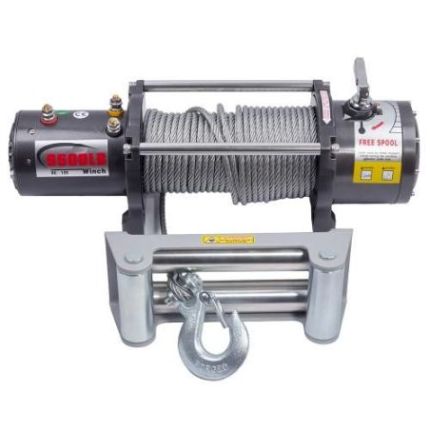 Лебедка электрическая 12 вольт ZHME PS 9500 LBS (стальной трос) фото