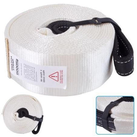 Трос буксировочный (динамическая стропа) для внедорожника, 15 тонн 9 метров с петлями ZHME VT62678 фото