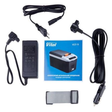 Автохолодильник компрессорный переносной Vitol VCCF-15 12/24/220 вольт 15 литров фото