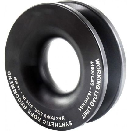 Блок для лебідки із синтетичним тросом 15 тонн (чорний) фото