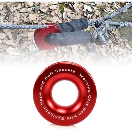 Блок для лебедки с синтетическим тросом 15 тонн (красный) фото