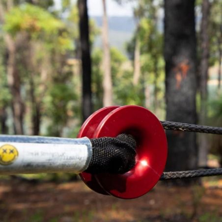 Блок для лебедки с синтетическим тросом 15 тонн (красный) фото