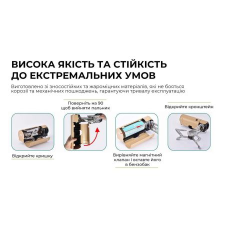 Туристична газова плита складна з п'єзопідпалом BRS (99) фото