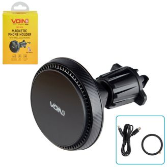 Держатель для телефона в машину на дефлектор магнитный с беспроводной зарядкой VOIN UHV-0606 фото