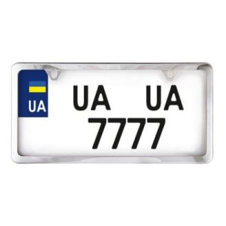 Рамка номерного знака под американский номер нержавейка CarLife (NH460) фото