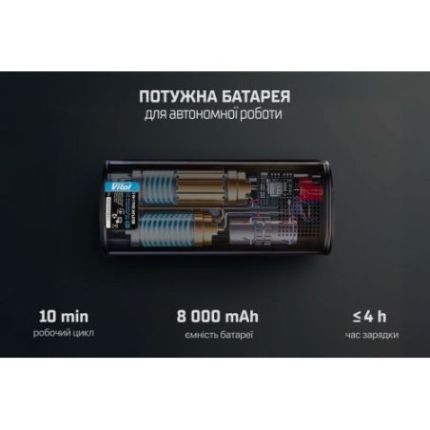 Аккумуляторный компрессор для авто Vitol K-35 20 л/мин 8000 mAh (повербанк, фонарик), купить в Украине
