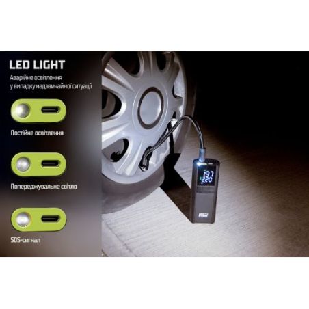 Аккумуляторный компрессор для авто Vitol K-35 20 л/мин 8000 mAh (повербанк, фонарик), купить в Украине