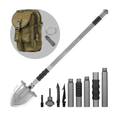 Лопата складная тактическая многофункциональная мультитул 23 в 1 2E Mahura Steel Gray 2E-TSMTSF3-STGR фото
