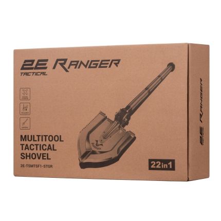 Лопата складная тактическая многофункциональная мультитул 22 в 1 2E Ranger Steel Gray 2E-TSMTSF1-STGR фото