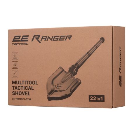 Лопата складная тактическая многофункциональная мультитул 22 в 1 2E Ranger Steel Gray 2E-TSMTSF1-STGR фото