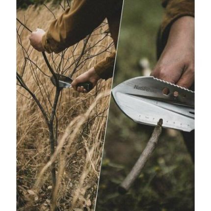 Лопата складная туристическая с чехлом и паракордом Naturehike NH20GJ001 6927595744666 фото