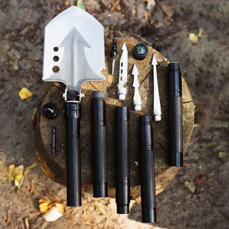 Лопата складная тактическая многофункциональная мультитул 12 в 1 Adimanti HK001 фото