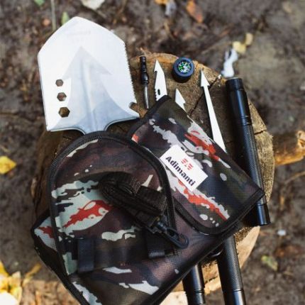 Лопата складная тактическая многофункциональная мультитул 12 в 1 Adimanti HK001 фото