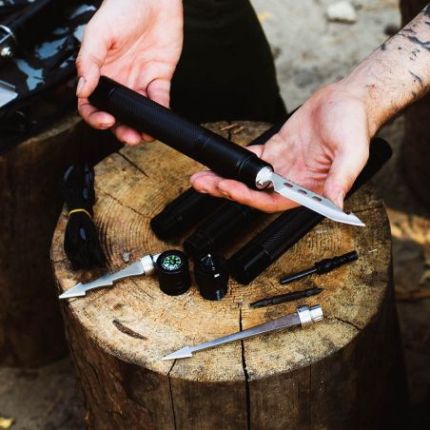 Лопата складная тактическая многофункциональная мультитул 12 в 1 Adimanti HK001 фото