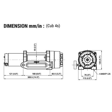 ᐉ Лебідка електрична 12 вольт ComeUp ATV Cub 4s std 4000 LBS (синтетичний трос), купити в Україні