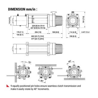 Лебедка электрическая 12 вольт ComeUp DV-9s 9000 LBS (синтетический трос), купить в Украине 2