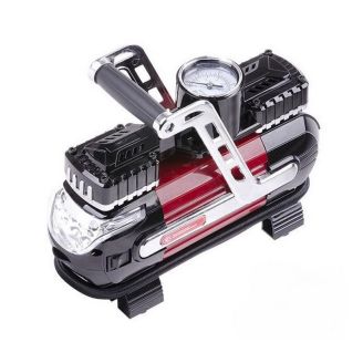 Двухпоршневой автомобильный компрессор с Led фонарём - Intertool AC-0003 (40 л/мин) фото 2