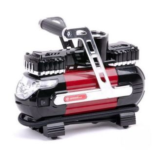 Двухпоршневой автомобильный компрессор с Led фонарём - Intertool AC-0003 (40 л/мин) фото