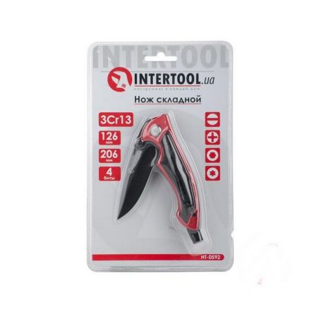 Нож туристический складной с отвертками INTERTOOL (HT-0592) фото