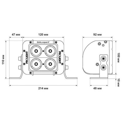 Додаткова світлодіодна фара ProLight Dual 40W фото