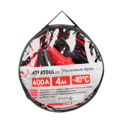 Пусковые провода для прикуривания авто Intertool AT-3048 600 А 4 м фото