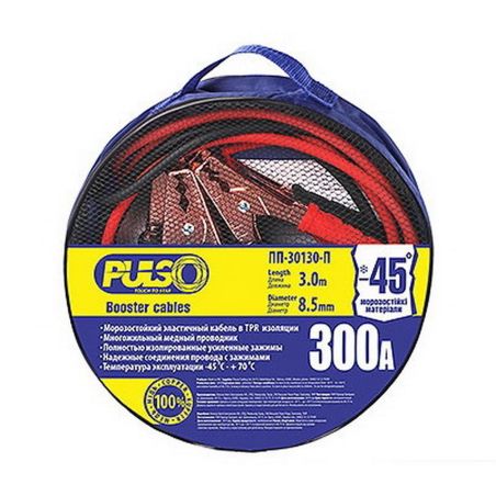 Пусковые провода для прикуривания авто Pulso ПП-30130-П 300 А 3 м фото