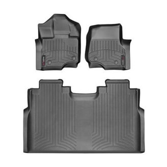 Резиновые коврики WeatherTech в салон авто Ford F-150 SuperCrew 2015+ (передний и задний ряд) фото