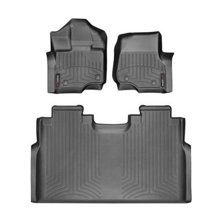 Резиновые коврики WeatherTech в салон авто Ford F-150 SuperCrew 2015+ (передний и задний ряд) фото