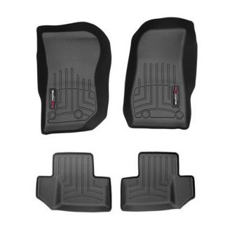 Резиновые коврики WeatherTech в салон авто Jeep Wrangler JK 2014+ (передний и задний ряд) фото