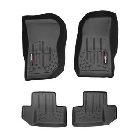Резиновые коврики WeatherTech в салон авто Jeep Wrangler JK 2014+ (передний и задний ряд) фото