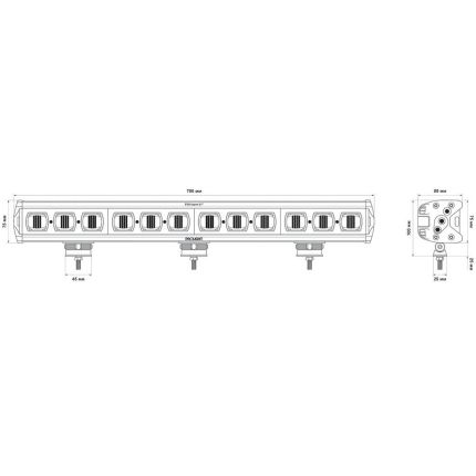 Светодиодная балка ProLight EVO 120W 6D ближний свет фото